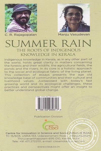 back image of Summer Rain The Roots of Indigenous Knowledge In Kerala